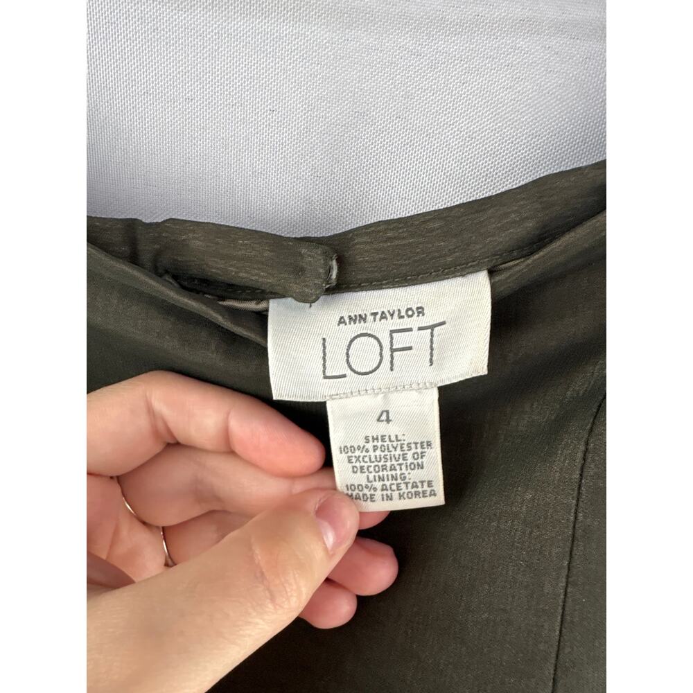 Women’s Ann Taylor Loft Size 4 Dark Sage Midi Pencil Skirt - Picture 5 of 5